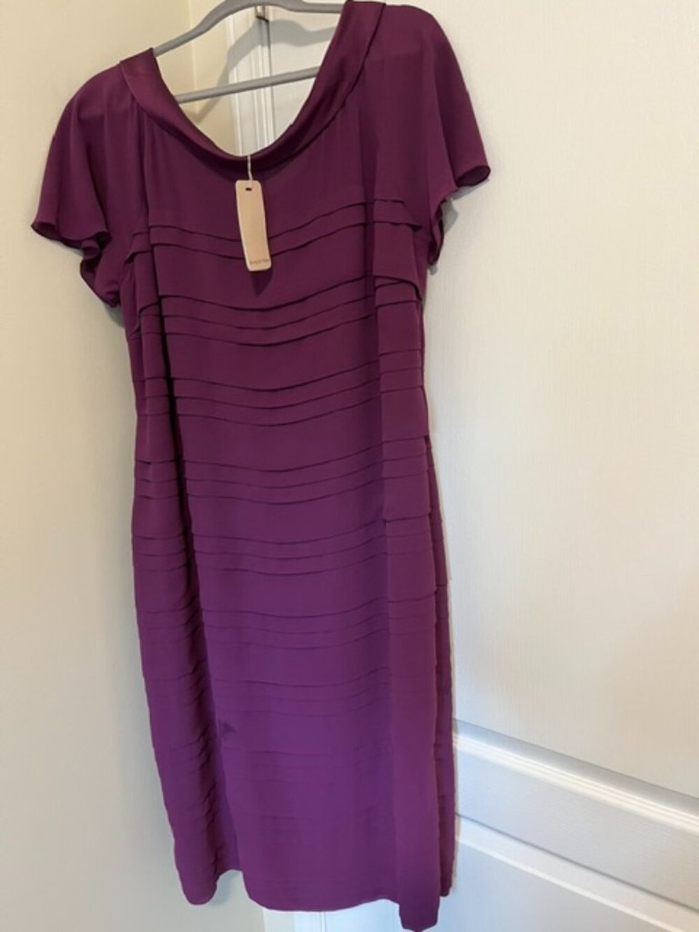 Jacques Vert magenta purple midi dress.